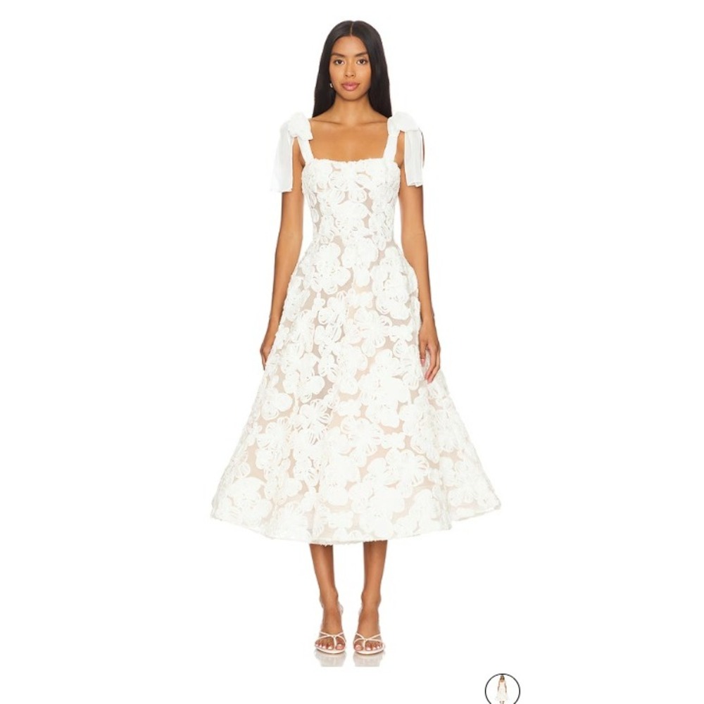 BRONX & BANCO Sabrina White Bridal Midi Dress Women XS White NWOT